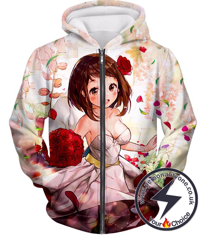 My Hero Academia Beautiful Uraraka Fan Made Dress Cute Anime Promo Zip Up Hoodie